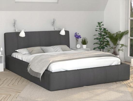 Luxusní postel FLORIDA 140x200 s kovovým zdvižným roštem GRAFIT